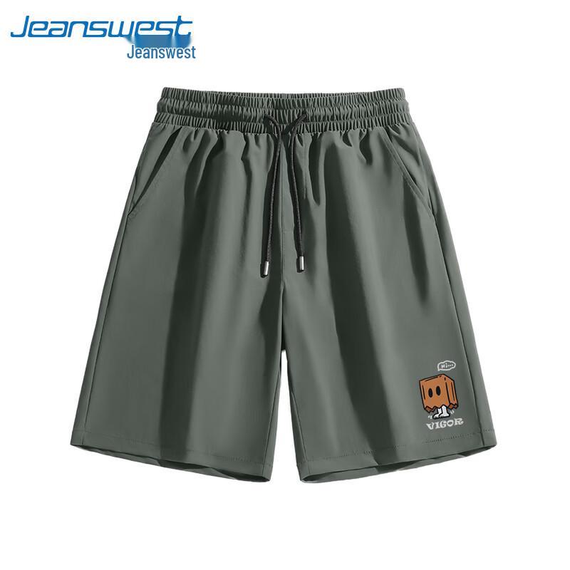 Jeanswest Men's Summer Ice Silk Casual Graphic Shorts