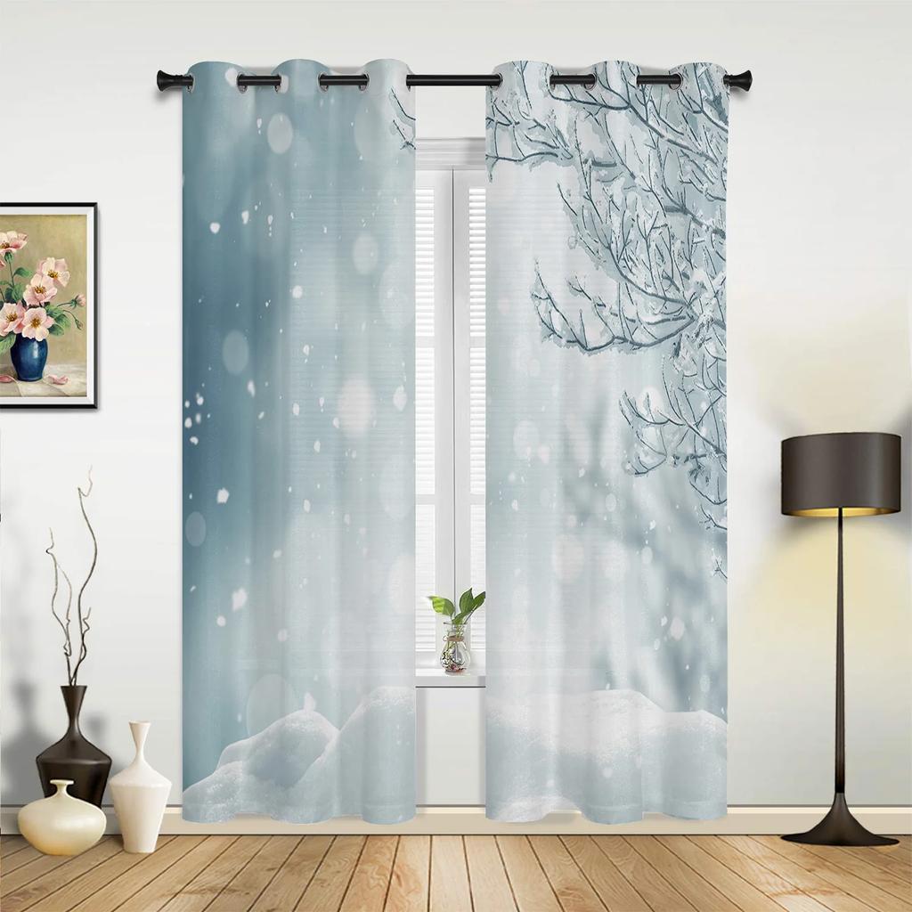 Winter Schneeberg Morgenlandschaft Hausvorhänge für Schlafzimmer Wohnzimmer Vorhänge Küche Kinder Fenstergardine Heimdeko