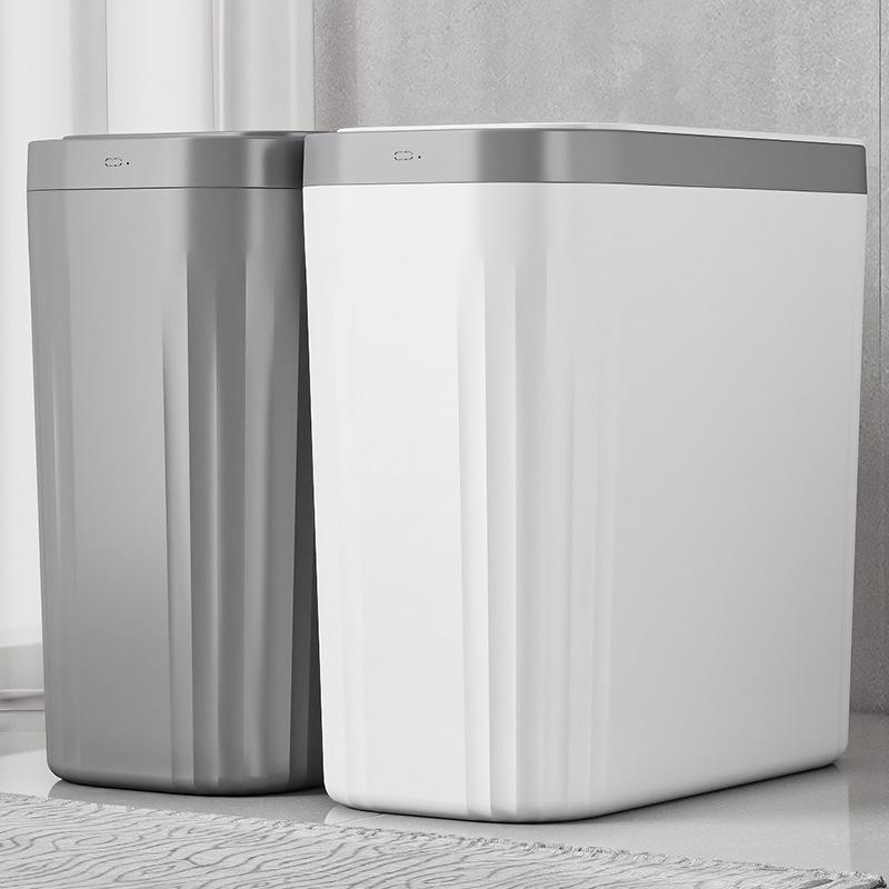 Smart Large-Capacity Trash Can with Lid for Bathroom, Toilet, Kitchen, and Living Room