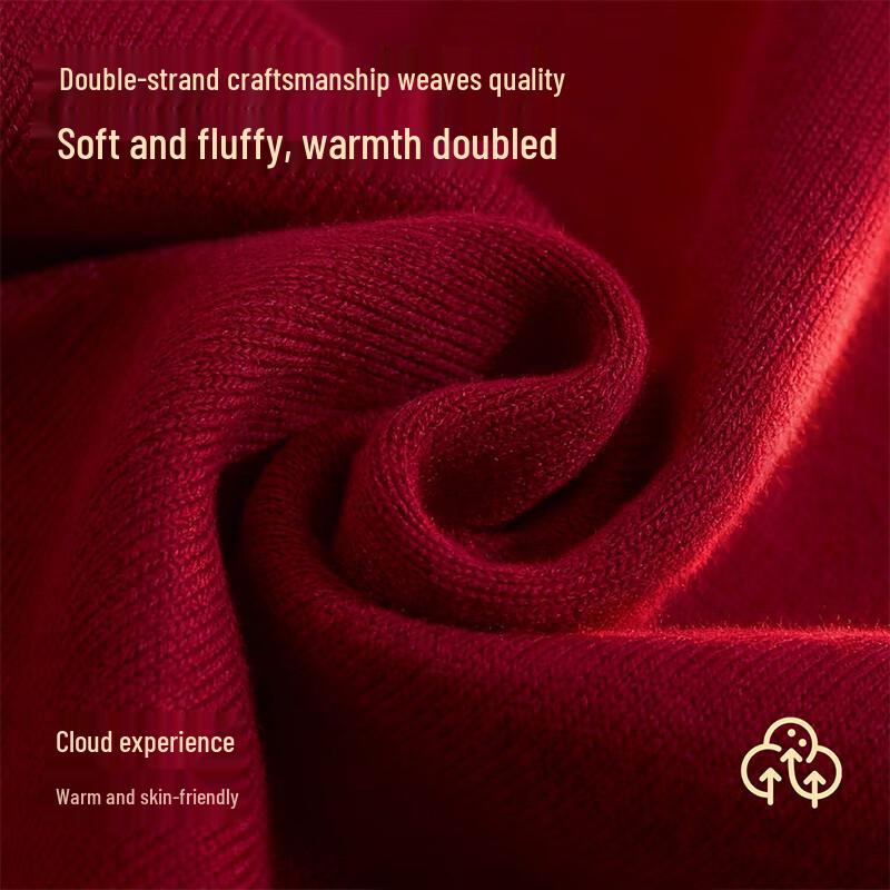 Pánský teplý pletený svetr s falešným rolákem a zvířecím potiskem