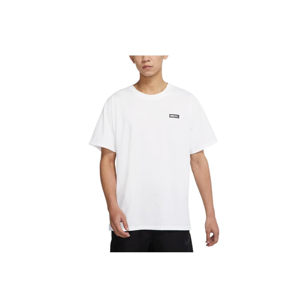 Nike Graphic Print Crew Neck Short Sleeve Football T-Shirt Men Tops White DH7463-100