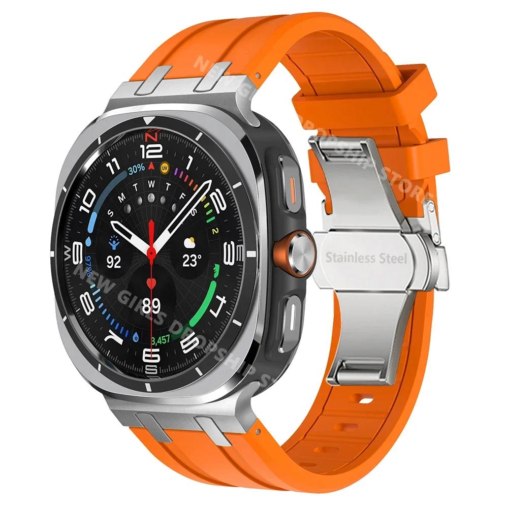 AP Silicone Loop Strap for Samsung Galaxy Ultra 47mm Luxury Men Sports Band for Samsung Galaxy Ultra Butterfly Buckle Watchband