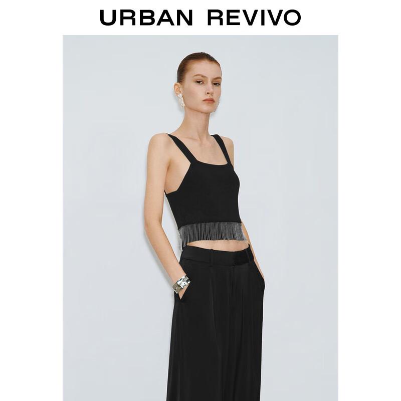 UR Women's Trendy Tassel Sleeveless Crop Knit Top