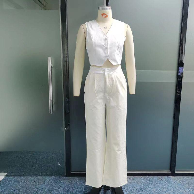 Fashion Wind Summer New Fashion Casual Silm Vest Pants Suit Tank Top and Pants Set