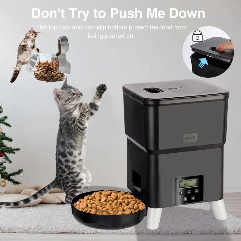 Automatic Pet Feeder, 2L Timed Pet Dry Food Dispenser for Cats & Dogs, Programmable Portion Control, Dual Power Supply.