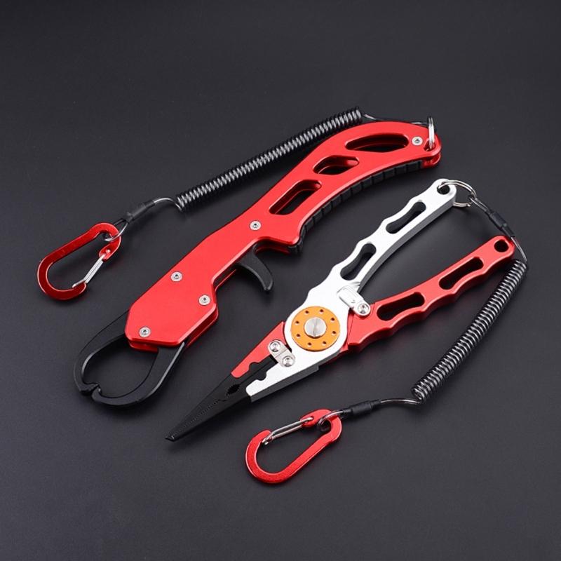 Multi-Function Fishing Pliers Fish Lip Grippers Hook Remover Portable Fishing Lines Cutter Scissors Comfortable Grip