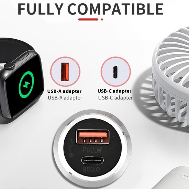 1Pcs 9V/2A 5V/3A Usb Type-C Mini Fast Charging Car Charger Desktop Hidden Integrated Usb Charger Auto Power Embedded Socket