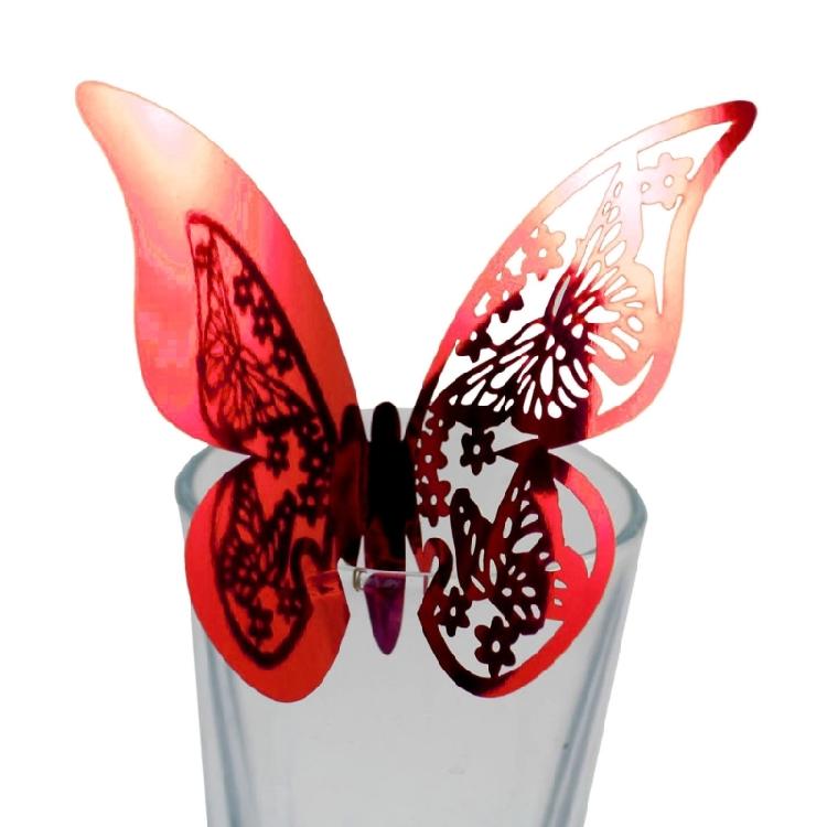 Place Card Butterfly 100pcs Name Wine Glass Cup Glass High Feet Cup Decoration