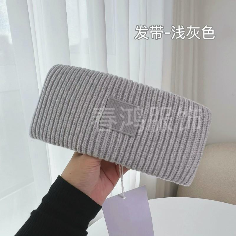 Warm Wool Knit Beanie Hat Women Men Winter High Top Adjustable Skull Cap With Square Patch