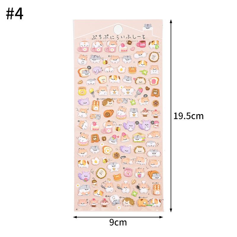 3D Cute Animals Stickers Cartoon Scrapbook DIY Stickers 3D Korean Stickers Three-Dimensional Sticker Notebook Kawaii Decals