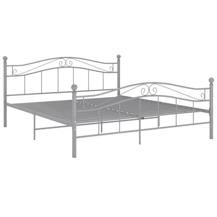 VidaXL Cadre de lit Gris Métal 160x200 cm 325002