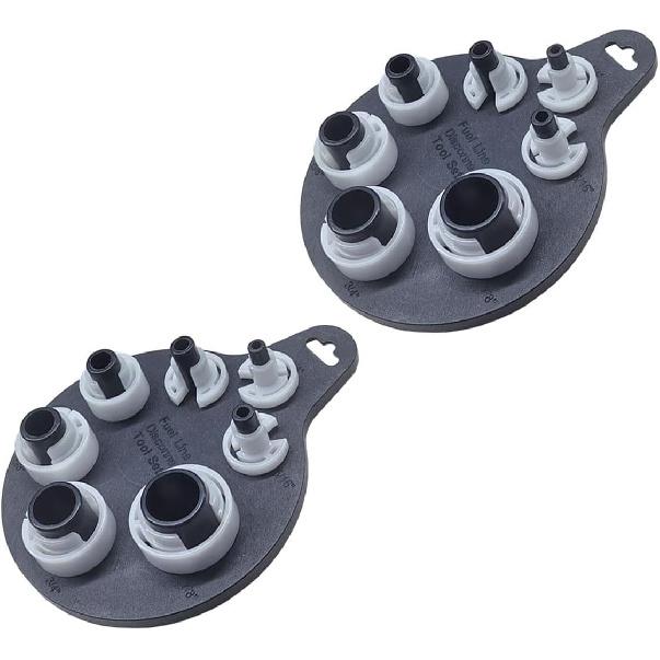 BDZMC Air Conditioner and Fuel Line Quick Disconnect Tool Kit (2PCS) | 1/4-7/8in Plastic Automotive AC/Gas Removal Tool, 7 SAE Standard Sizes Fuel