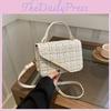 Woven Plaid Simple Texture Diagonal Buckle Women Small Square Bag For Casual