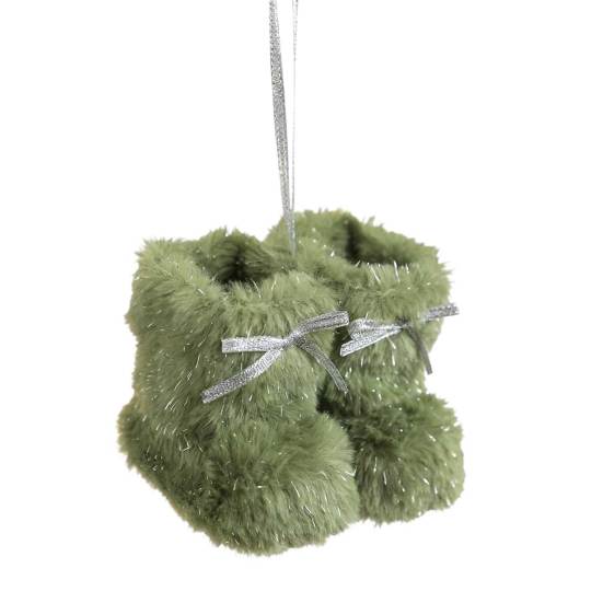 Christmas Boot Ornament Fuzzy Shoes Christmas Tree Hanging Ornaments Soft Plush Winter Boots Pendant for Home Office Decor