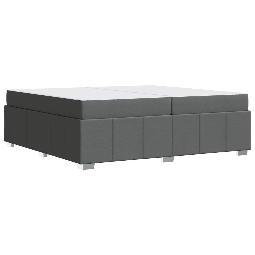 Box Spring Bed Frame with Mattress Dark Grey 200 x 200 cm Fabric
