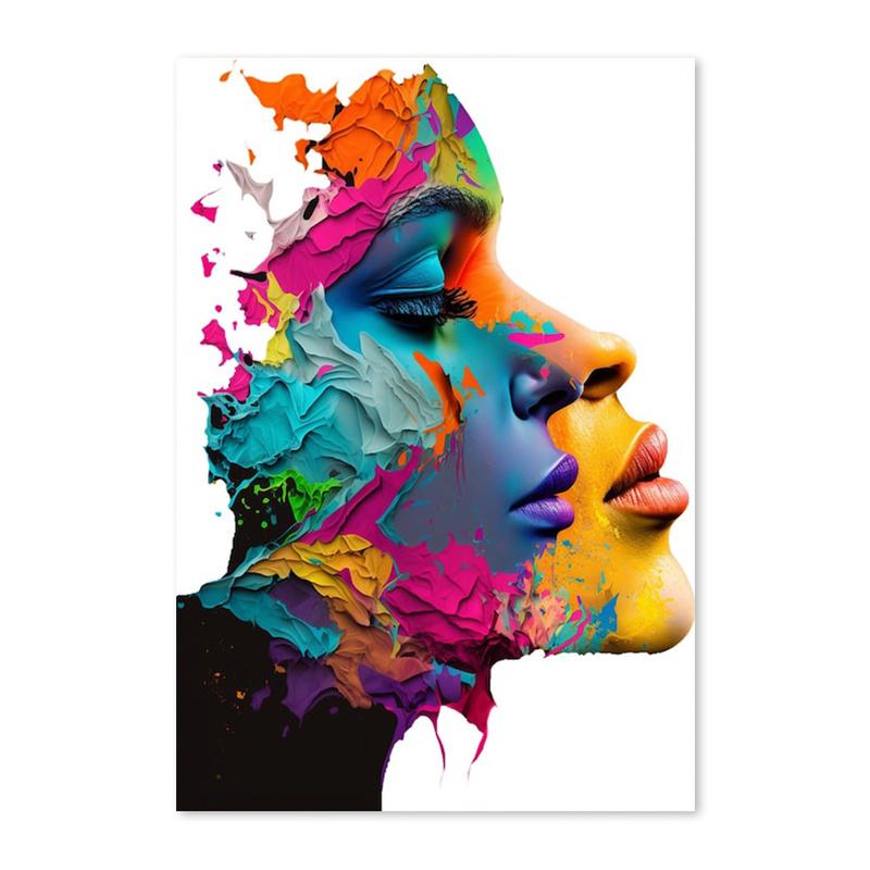 Banksy Colourful Graffiti Art,Love and Kissing Art Canvas Paintings,Heart Posters and Prints,Gift for Lover,Home Decoration