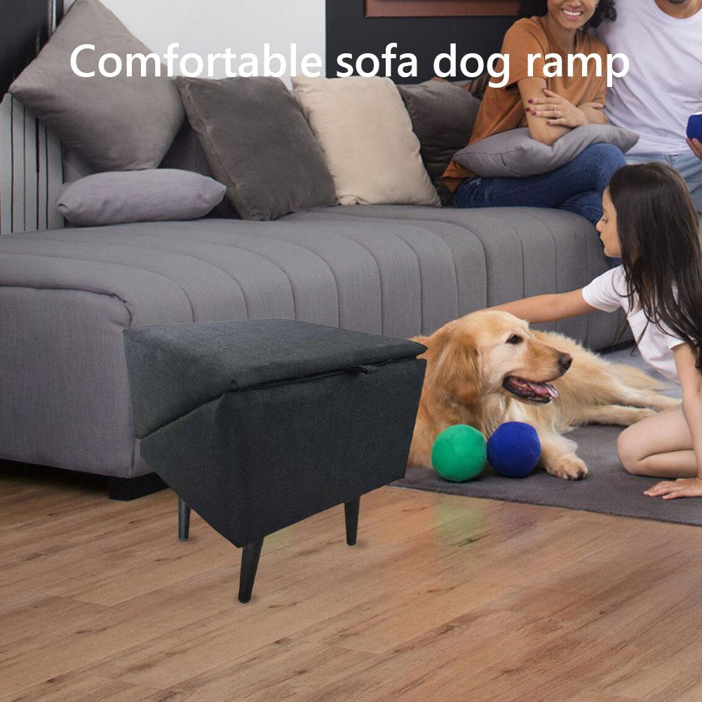 2 in 1 Foldable Dog Vehicle Stair with Footrest Stool Non-Slip Cat Vehicle Ramp Transformable Cat Ramp for Senior Animal