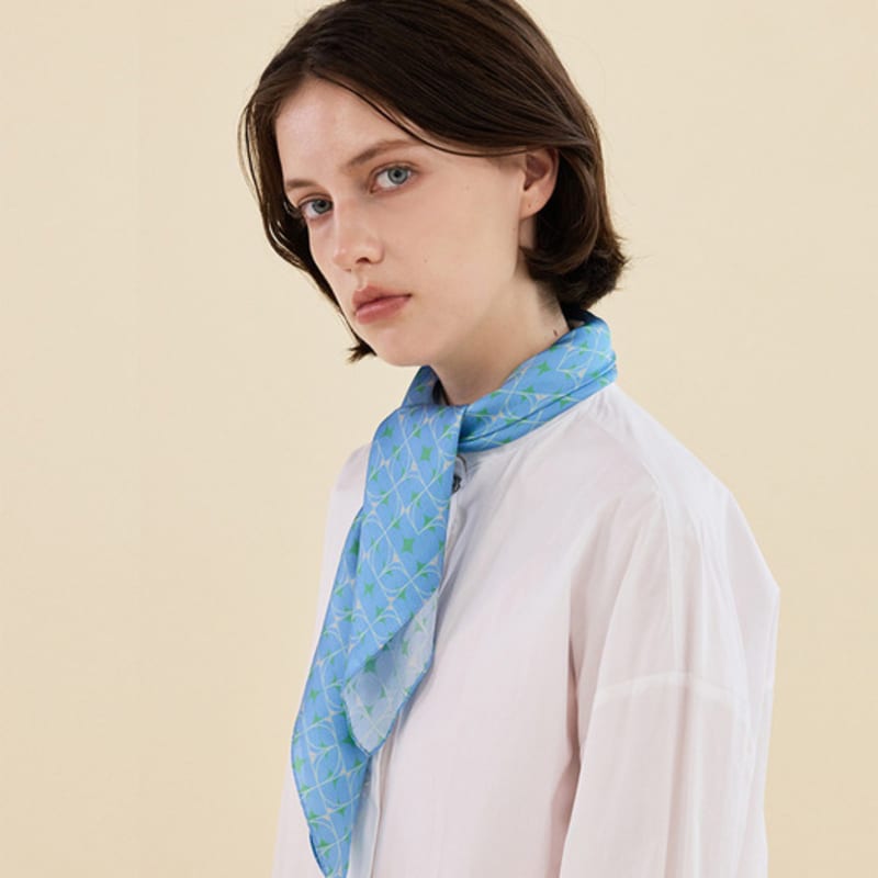 2DREAMERS Ocean Grid Silk Scarf