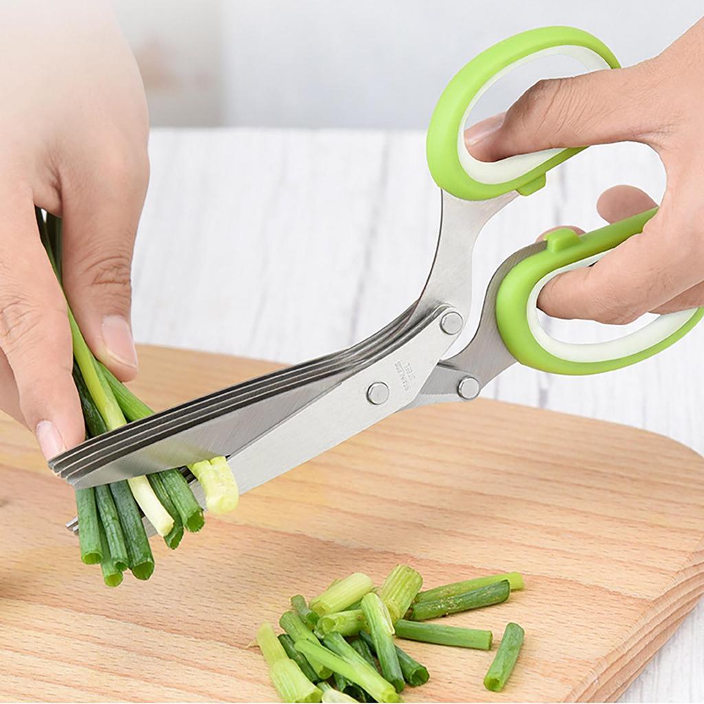 Multi Layer Scallion Vegetable Scissors Five Layer  Shredded Paper Scissors