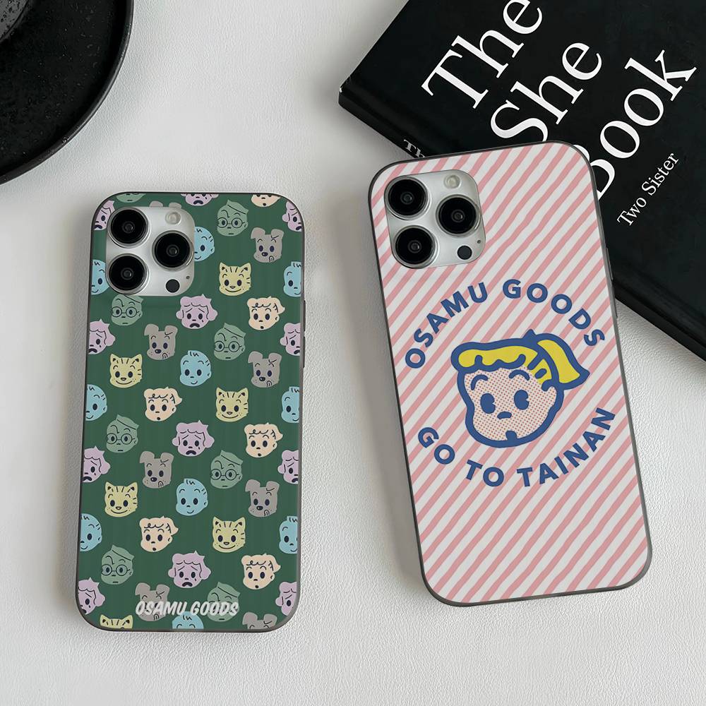 Fashion Osamu Goods Phone Case For IPhone 17 16 15 14 13 12 11 Pro Max Plus Corrugated Bumper Back Cover Shell