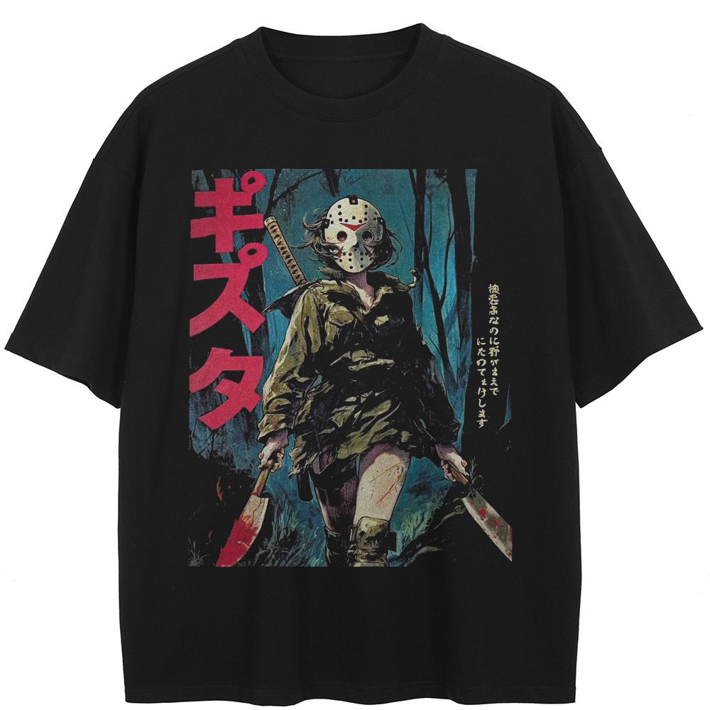 

Футболка с рисунком аниме в уличном стиле, хлопковая черная футболка, топы унисекс, футболки, летние футболки с короткими рукавами M