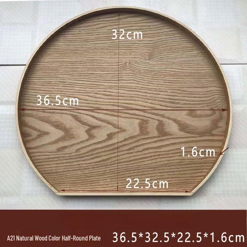 

ZISIZ Wooden Irregular Half-Round Dessert Tray 36 x 32 x 1.6 cm
