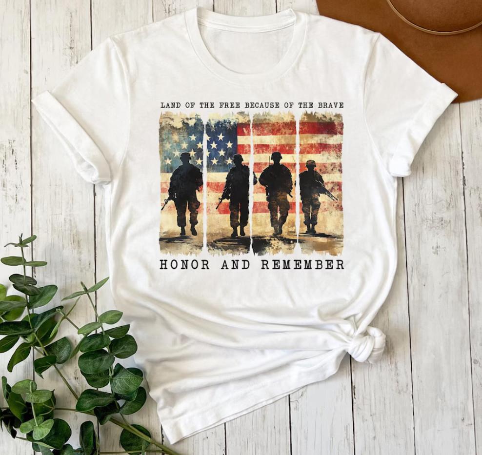 Memorial Day Shirt Land of the brave T-shirt size S-5XL S