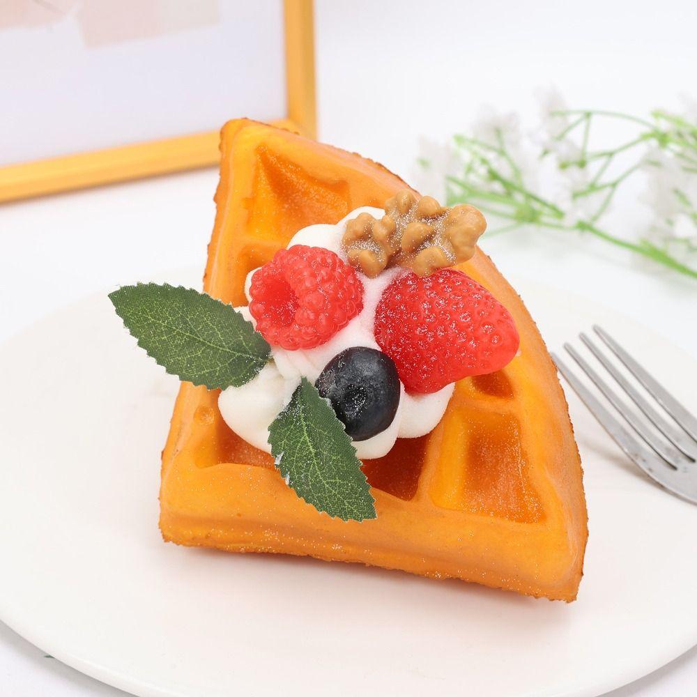 Slow Rebound Waffle Bread Squeeze Toy Food Shape Sensory Fidget Toy Kids Adults