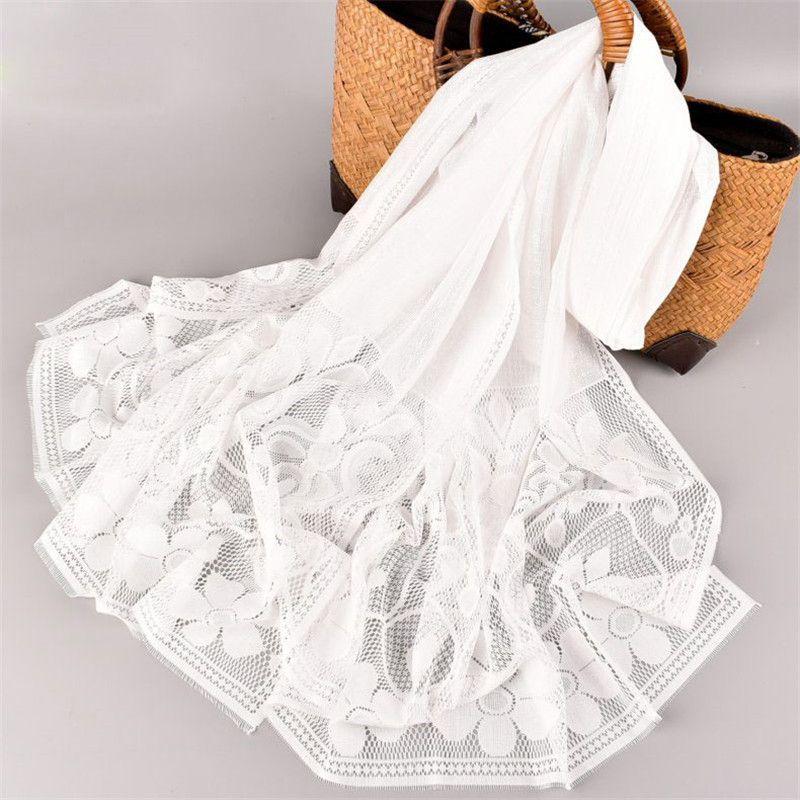 

Женская однотонная шаль с цветочным узором, удобная простая стильная резная элегантная шаль 70*180cm белый