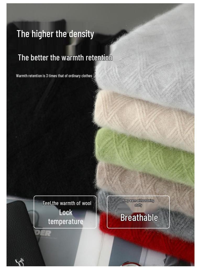 Herren Kaschmirwolle Reißverschluss Pullover - Hochwertige Business Casual Strickware