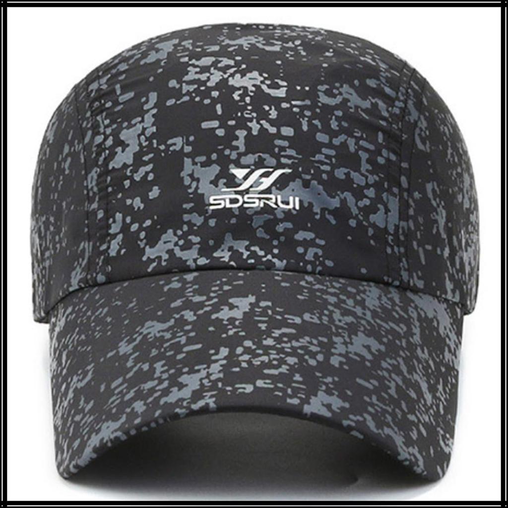Baseball UV CZA406 [White Fang] Hat, Cap, Cap, Quick-Drying, Breathable, Protection, Outdoor, Leisure, Men's, Women's, (Black)