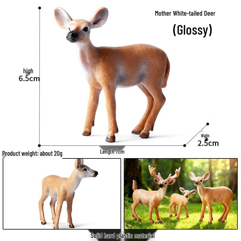 Cross-Border Christmas Wildlife Toy Set: White-tailed & Sika Deer Static Model