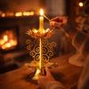 Retro Metal Lotus Lamp Zinc Zinc Alloy Butter Lamp Holder Gold Candle Holder  Meditation