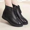 Fashion Winter Women Ankle Boots Fashion Warm Mother's Boots Flat-Bottom Comfortable Non Slip Front Zipper Closure Female Footwear
