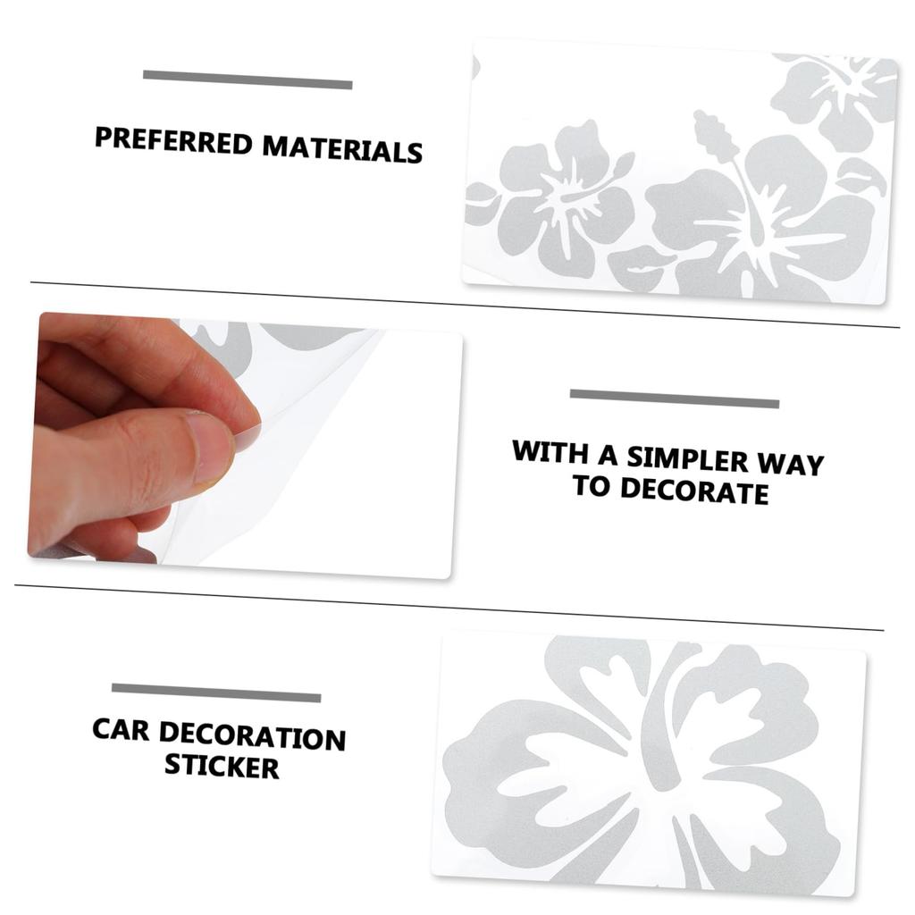 LOORGVEL Set of 3 Hibiscus Flower Stickers Car Body Vinyl