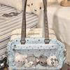 Thin Qiaoxing Cute Polka Dot Star Shoulder Bag Trend Class Bag Universal Canvas Bag Double Layer Transparent
