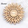 Daily Wear Brooch Retro Rhinestone Sunflower Pin, Floral Lapel Pin with Faux Decorative Alloy Pearl, Metal Flower Badge for Women, Clothing