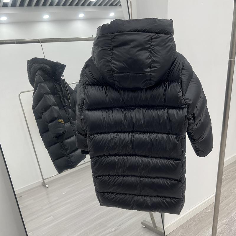 Winter Girls Boys Cool Long Duck Down Hooded Jacket Baby Kids Children Warm Thick Coat Outerwear