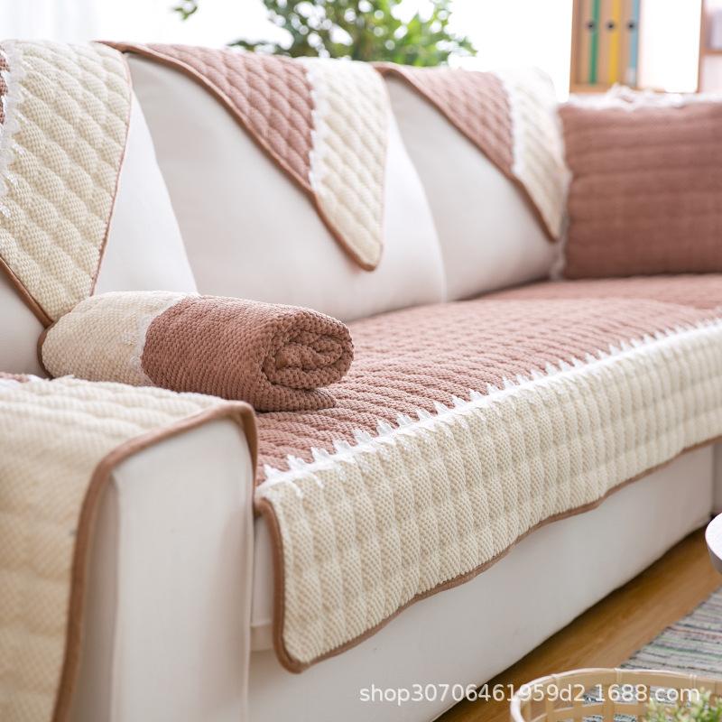 Sofa Cushion Universal In All Seasons, Thickened Seat Cushion, Simple Modern Leather Sofa Cover All-Inclusive Universal Cover Cloth Towel