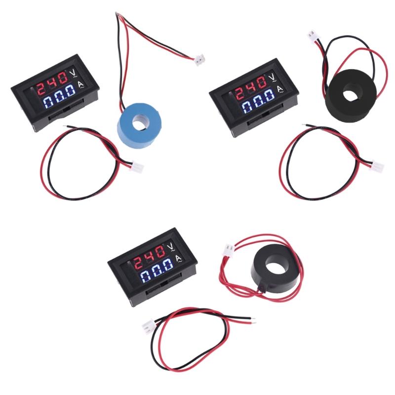 Practical Digital Current Gauge Volt Meter for w/ Current Transformer Display 0.28" AC 60-500V Voltmeter Ammeter 10/50/1