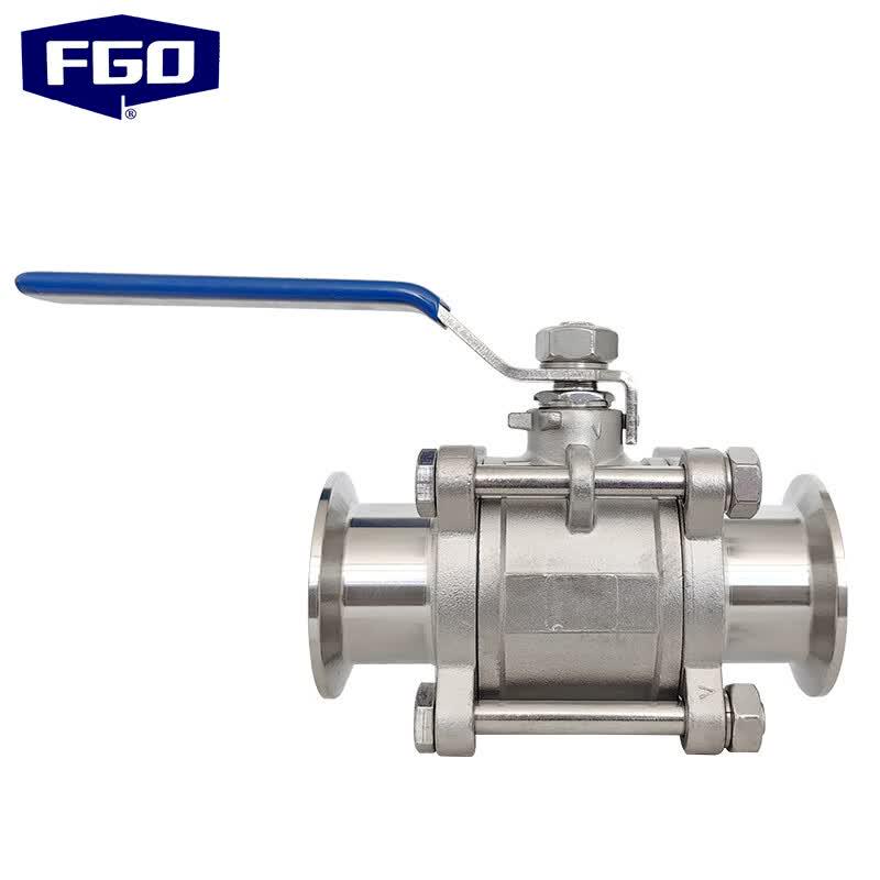 FGO 304 Stainless Steel 3-Piece Quick-Install Ball Valve