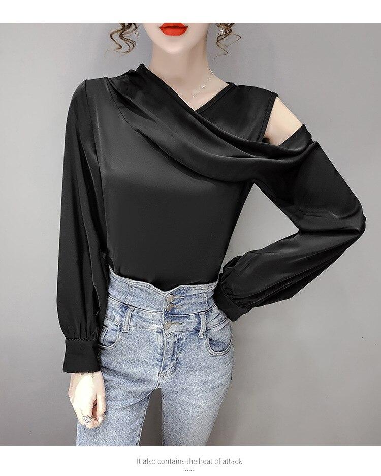 Buy Women Chiffon Blouses Fashion Pink Satin Shirt Chic Toff