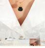 Elegant Black & White Faux Pearl Pendant Necklace for Women with Gold-Plated Titanium Steel Snake Chain