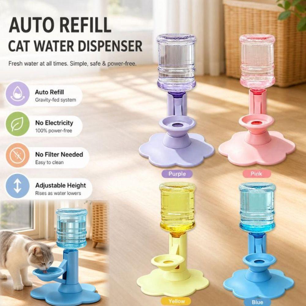 Dispensador de Agua por Gravedad de Altura Ajustable Dispensador de Agua para Gatos con Alimentación por Gravedad Gatos y Perros