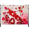 LS XOXO Love Balloon Background for Valentine's Day Red Rose Wall Backdrop Decor Girl Birthday Wedding Party Photozone Studio