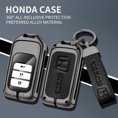 Zinc Alloy Car Smart Remote Key Case Cover Shell For Honda Vezel City Civic Jazz BRV BR-V HRV Protector Fob Keychain Accessories