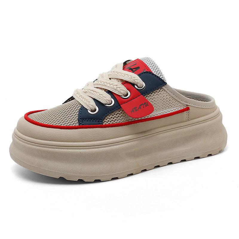 Zy1828 Mesh Semi-Drag Women'S Summer Breathable Mesh Shoes Women'S Shoes Platform Sandals Heightening Versatile Slippers