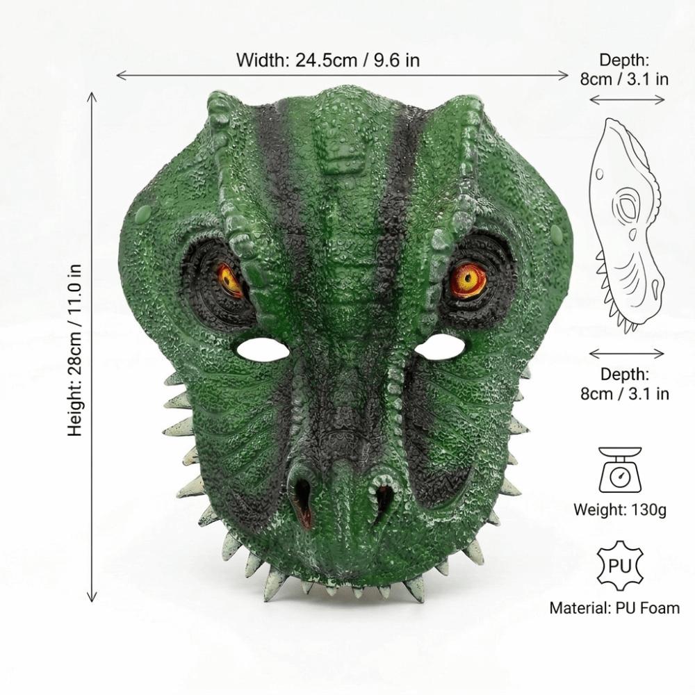 Máscara de Dinosaurio Realista Máscara de Animal Aterradora Accesorios Máscara de Cosplay Carnaval
