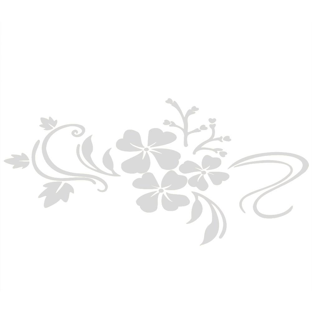 Home Parlour Room Mirror Plastic Flower Art Removable Wall Sticker Decoration Decal Silver