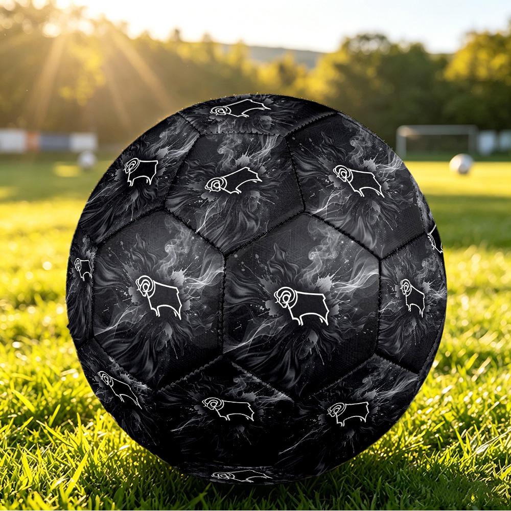 Derby County Football Pallone da Calcio Stampato Taglia 5, Pallone da Calcio Antiscivolo per Partite Adulti Souvenir per i tifosi di Calcio